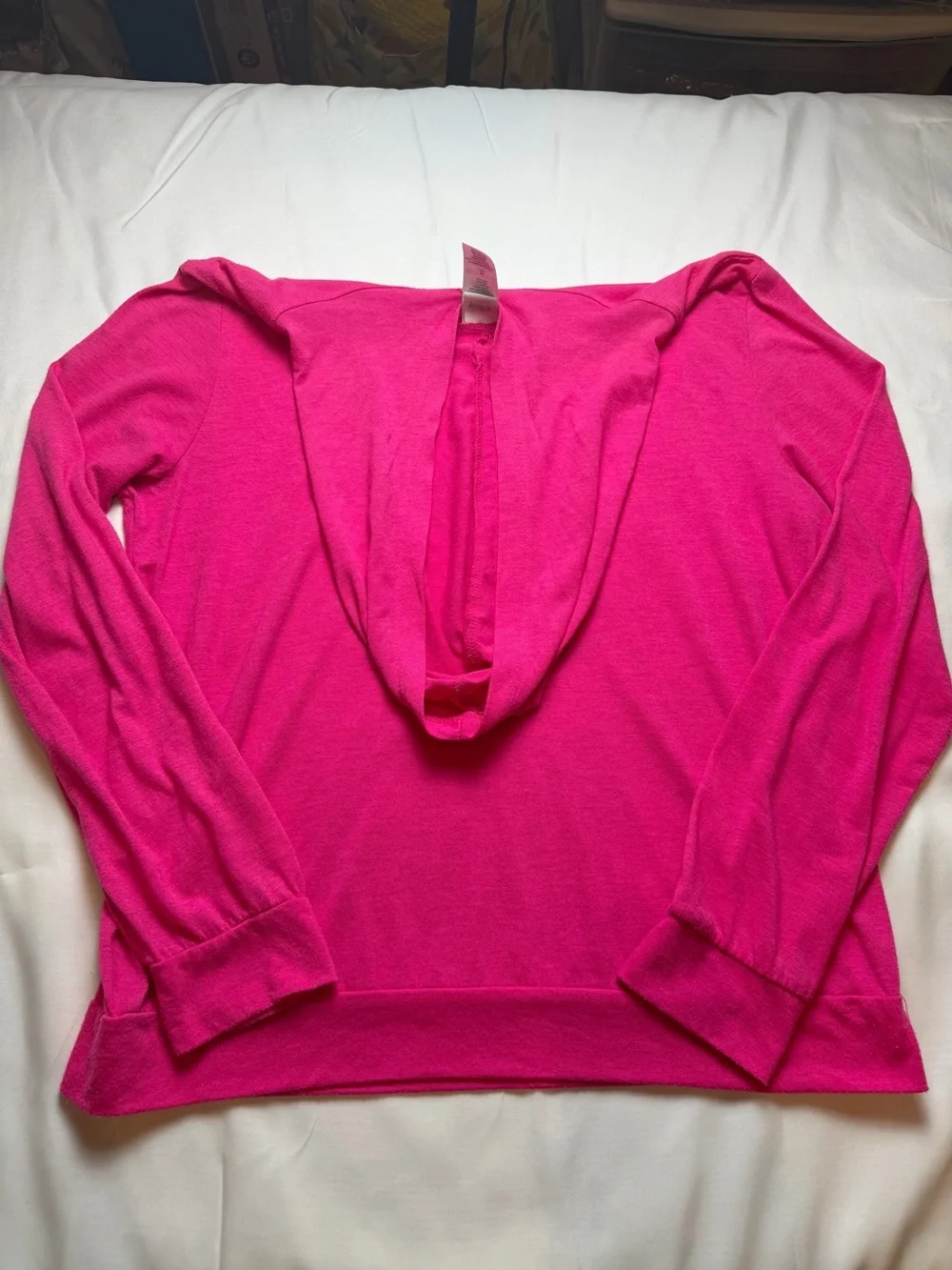 Disney Hot Pink Lightweight Pullover with Hood Black Mickey Distressed Junior XL